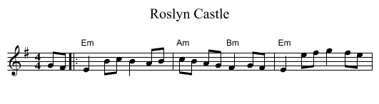 Roslyn Castle - staff notation