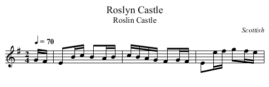 Roslyn Castle - staff notation