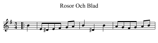 Rosor Och Blad - staff notation