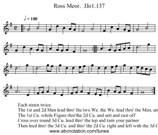 Ross Meor. JJo1.137 - staff notation