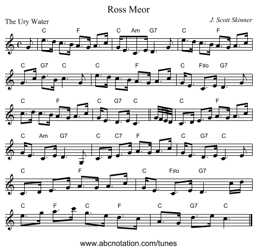 Ross Meor - staff notation
