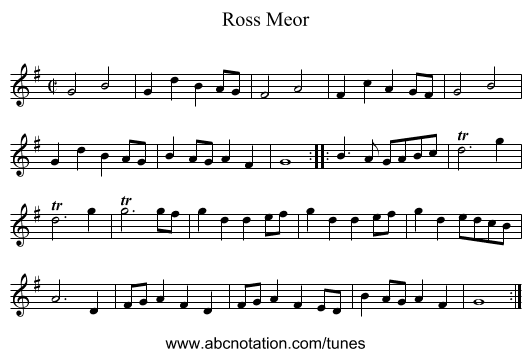 Ross Meor - staff notation