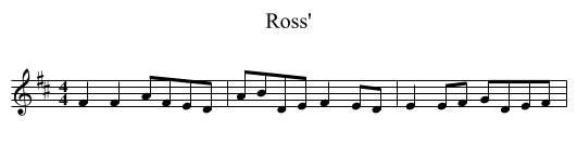 Ross' - staff notation