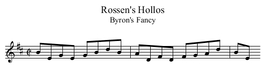 Rossen's Hollos - staff notation