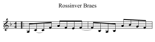 Rossinver Braes - staff notation