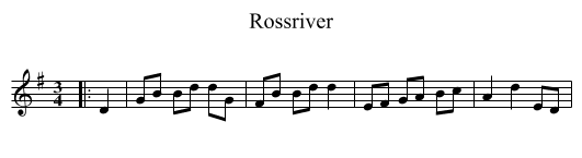 Rossriver - staff notation