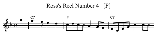 Ross's Reel Number 4   [F] - staff notation