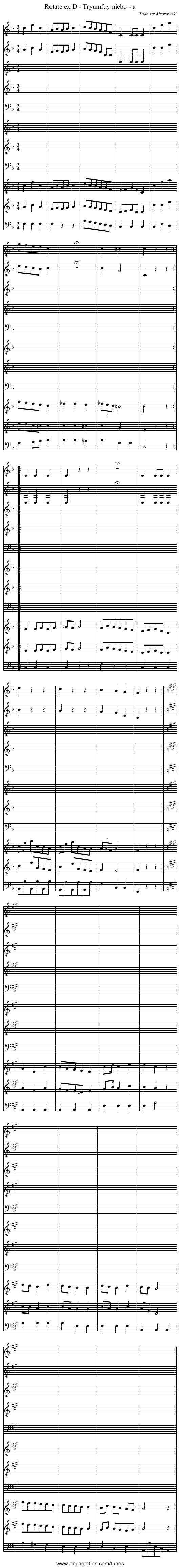 Rotate ex D - Tryumfuy niebo - a - staff notation