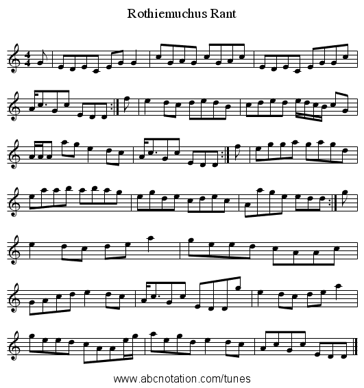 Rothiemuchus Rant - staff notation