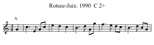 Rotsee-Juiz. 1990  C 2+ - staff notation