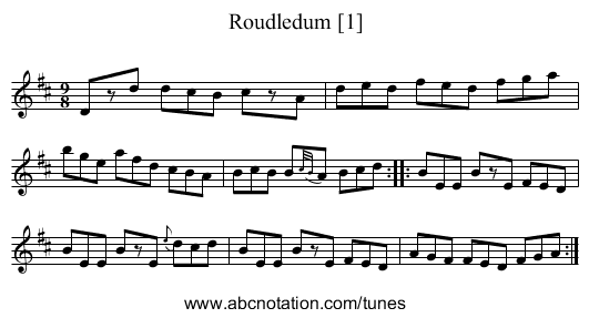 Roudledum [1] - staff notation