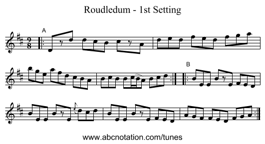 Roudledum - 1st Setting - staff notation