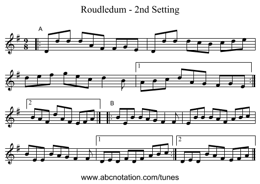 Roudledum - 2nd Setting - staff notation