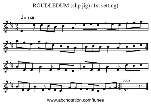 ROUDLEDUM (slip jig) (1st setting) - staff notation
