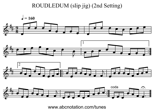 ROUDLEDUM (slip jig) (2nd Setting) - staff notation