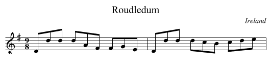 Roudledum - staff notation