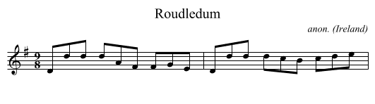 Roudledum - staff notation