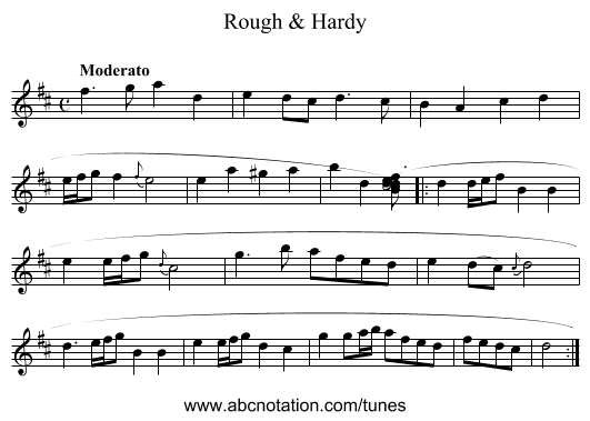 Rough & Hardy - staff notation