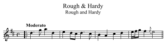 Rough & Hardy - staff notation