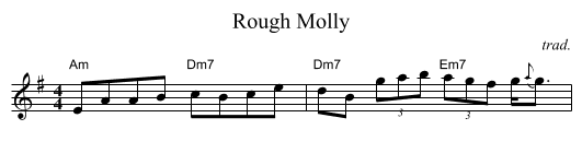 Rough Molly - staff notation