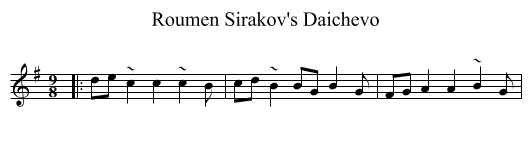 Roumen Sirakov's Daichevo - staff notation