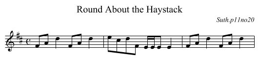 Round About the Haystack - staff notation