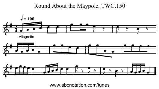 Round About the Maypole. TWC.150 - staff notation