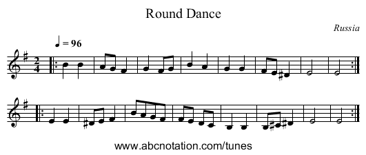 Round Dance - staff notation