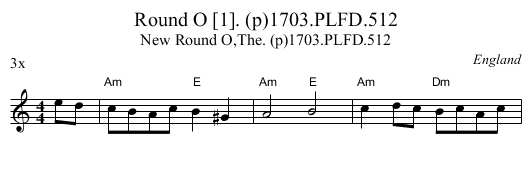 Round O [1]. (p)1703.PLFD.512 - staff notation