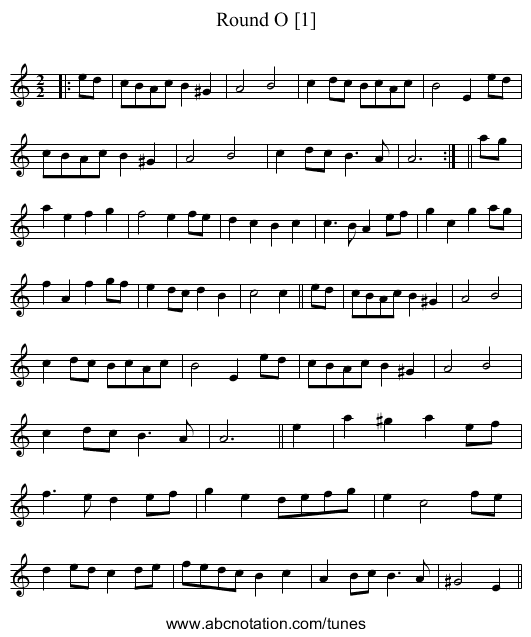 Round O [1] - staff notation