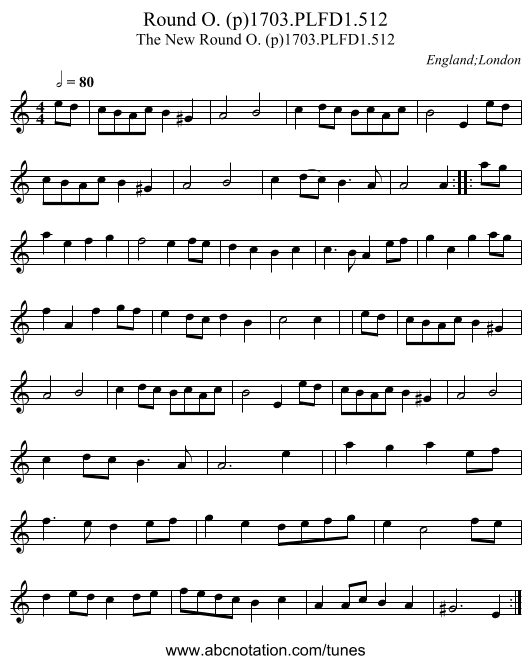 Round O. (p)1703.PLFD1.512 - staff notation