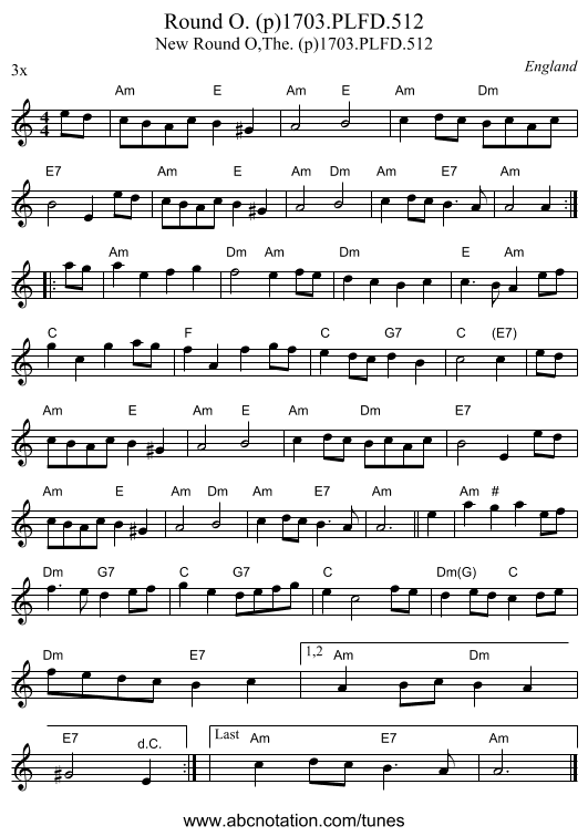 Round O. (p)1703.PLFD.512 - staff notation