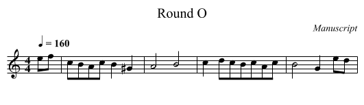 Round O - staff notation