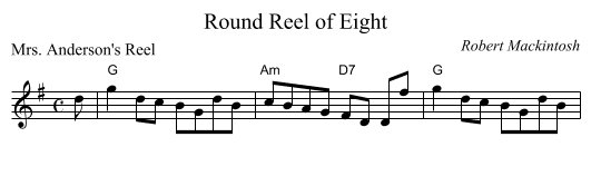 Round Reel of Eight - staff notation