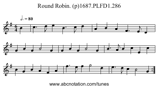 Round Robin. (p)1687.PLFD1.286 - staff notation