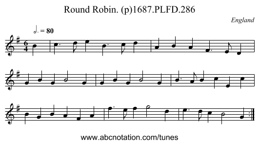 Round Robin. (p)1687.PLFD.286 - staff notation