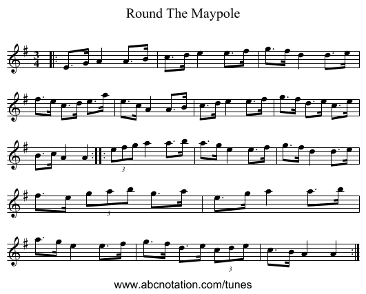 Round The Maypole - staff notation