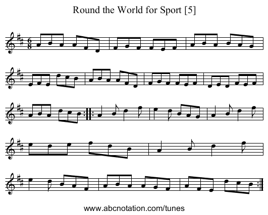 Round the World for Sport [5] - staff notation