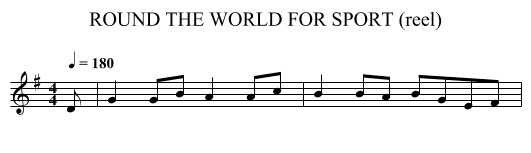 ROUND THE WORLD FOR SPORT (reel) - staff notation