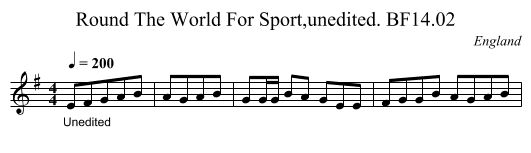Round The World For Sport,unedited. BF14.02 - staff notation