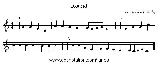 Round - staff notation