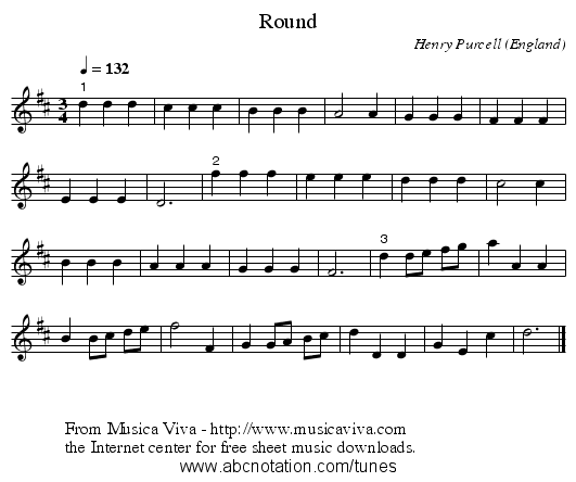 Round - staff notation