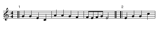 Round - staff notation