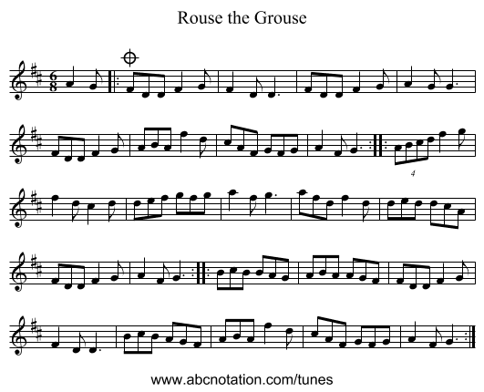 Rouse the Grouse - staff notation