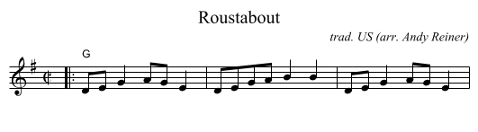 Roustabout - staff notation
