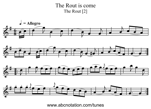 Rout is come, The - staff notation