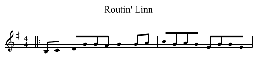Routin' Linn - staff notation