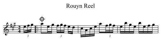Rouyn Reel - staff notation