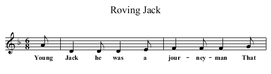 Roving Jack - staff notation