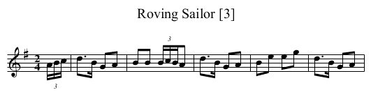 Roving Sailor [3] - staff notation